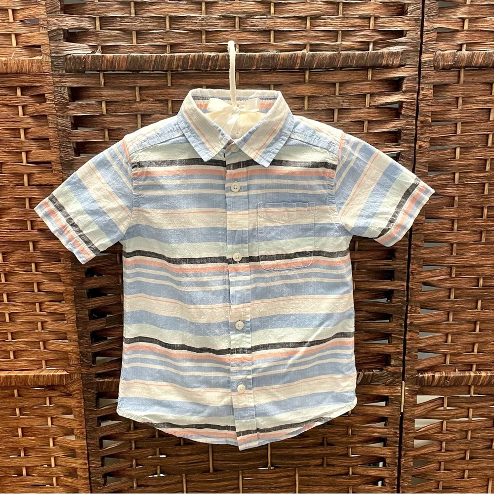 The Children's Place White and Blue Button Down Shirts, 2-Pack.